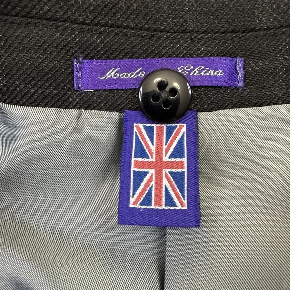 The Savile Row Co London Aberdeen‎ sport coat men's 40R gray plaid elbow patches